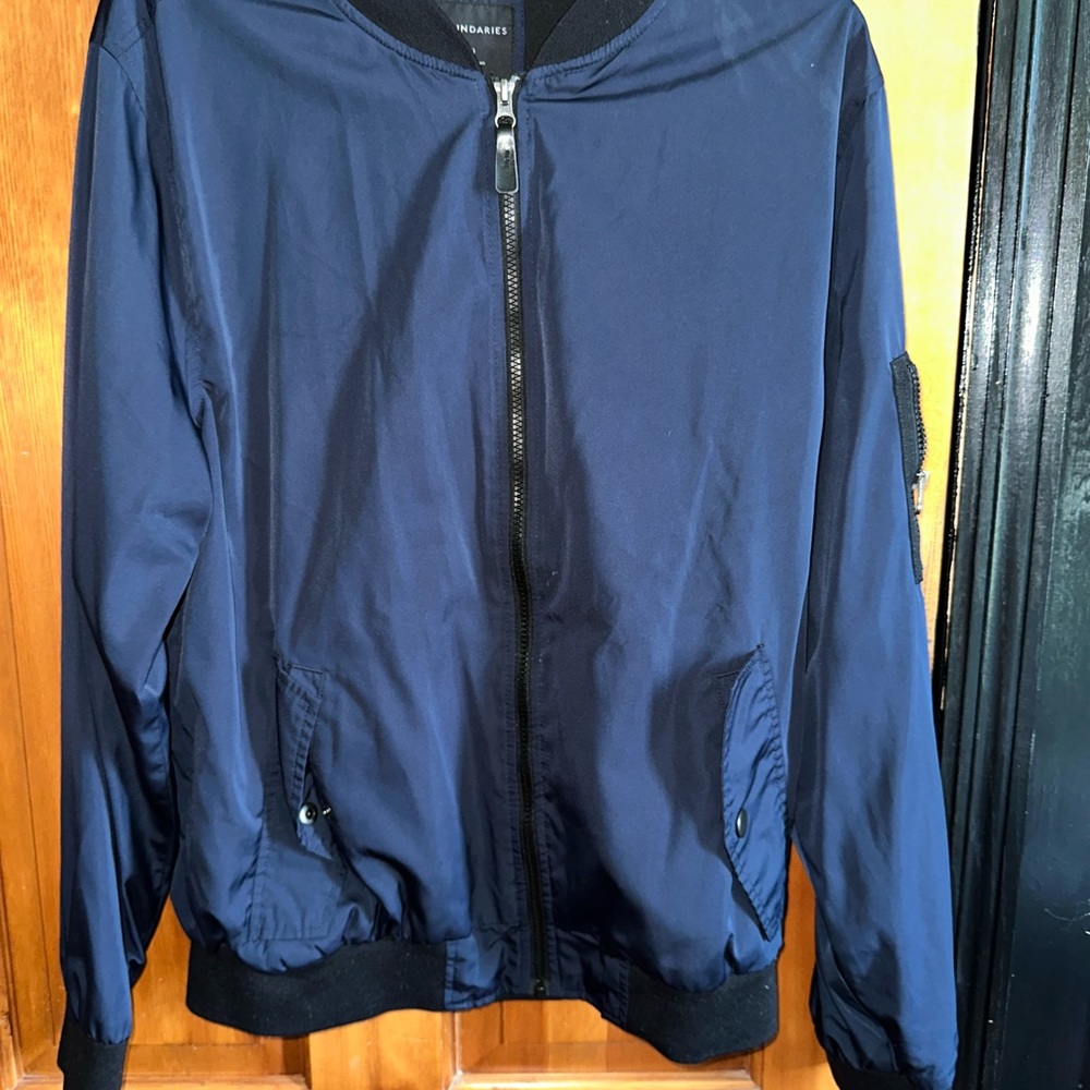 No Boundaries Dark Blue Bomber Jacket